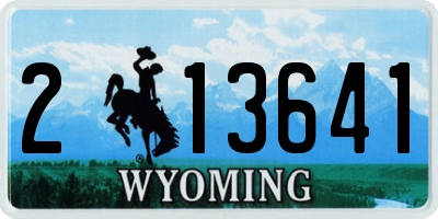 WY license plate 213641
