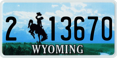 WY license plate 213670