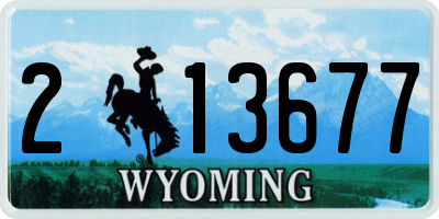 WY license plate 213677