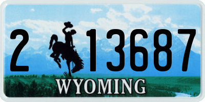 WY license plate 213687