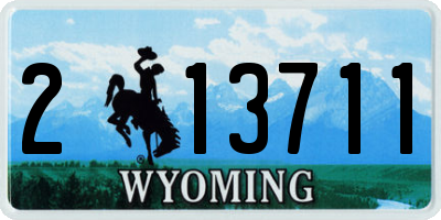 WY license plate 213711