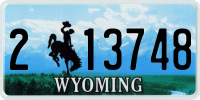 WY license plate 213748