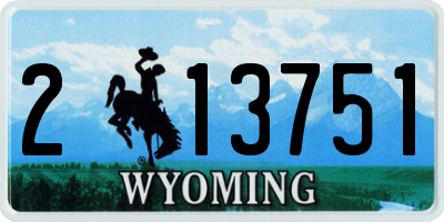 WY license plate 213751