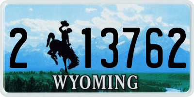 WY license plate 213762