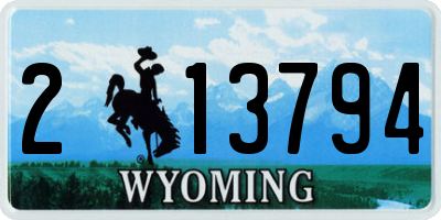 WY license plate 213794