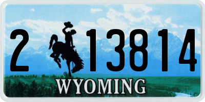 WY license plate 213814