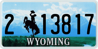 WY license plate 213817