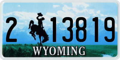 WY license plate 213819