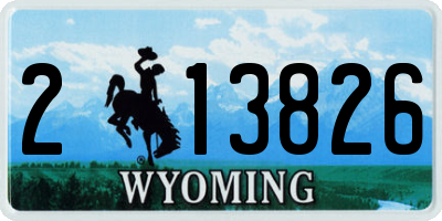 WY license plate 213826