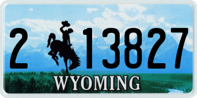 WY license plate 213827