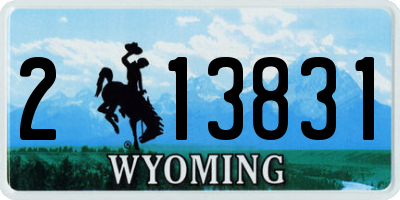 WY license plate 213831
