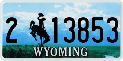 WY license plate 213853