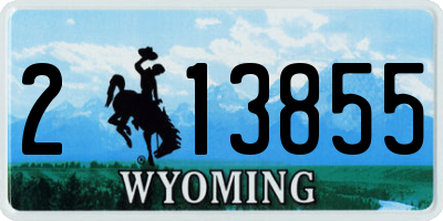 WY license plate 213855