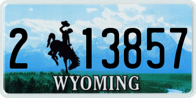 WY license plate 213857