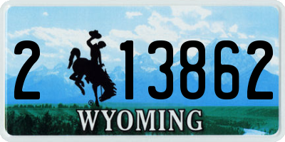WY license plate 213862