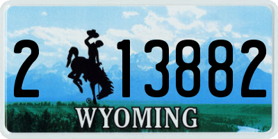 WY license plate 213882
