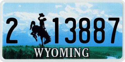 WY license plate 213887