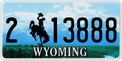 WY license plate 213888
