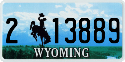 WY license plate 213889