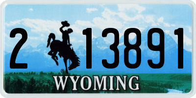 WY license plate 213891