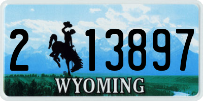 WY license plate 213897