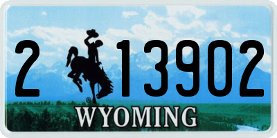 WY license plate 213902
