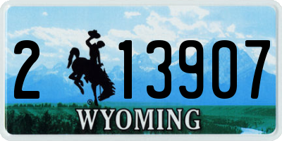 WY license plate 213907