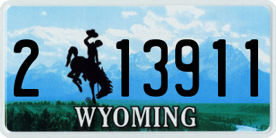 WY license plate 213911