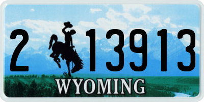 WY license plate 213913