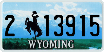 WY license plate 213915