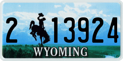 WY license plate 213924