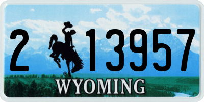 WY license plate 213957