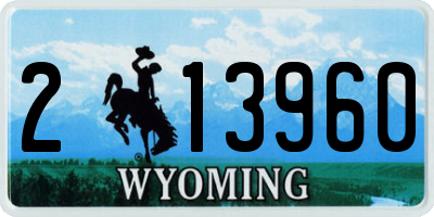 WY license plate 213960