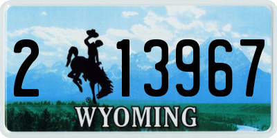 WY license plate 213967