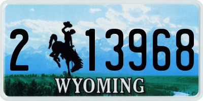 WY license plate 213968