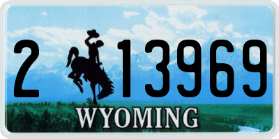 WY license plate 213969