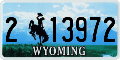 WY license plate 213972