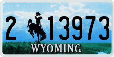 WY license plate 213973