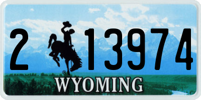 WY license plate 213974