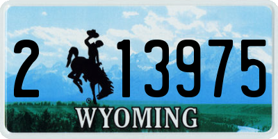 WY license plate 213975