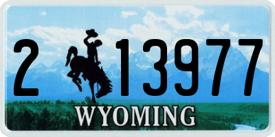 WY license plate 213977