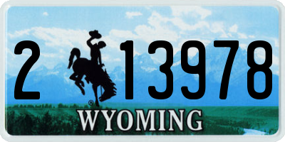 WY license plate 213978
