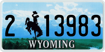 WY license plate 213983