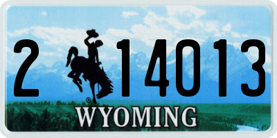 WY license plate 214013