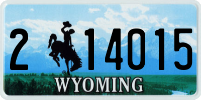 WY license plate 214015