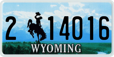 WY license plate 214016