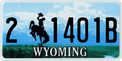 WY license plate 21401B