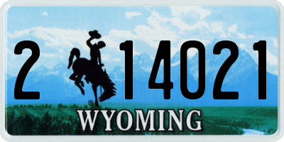 WY license plate 214021