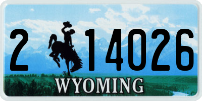 WY license plate 214026