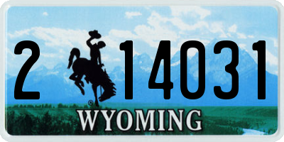WY license plate 214031
